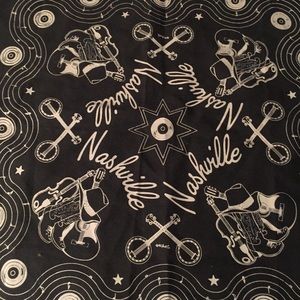 Vintage Black Nashville Bandana
